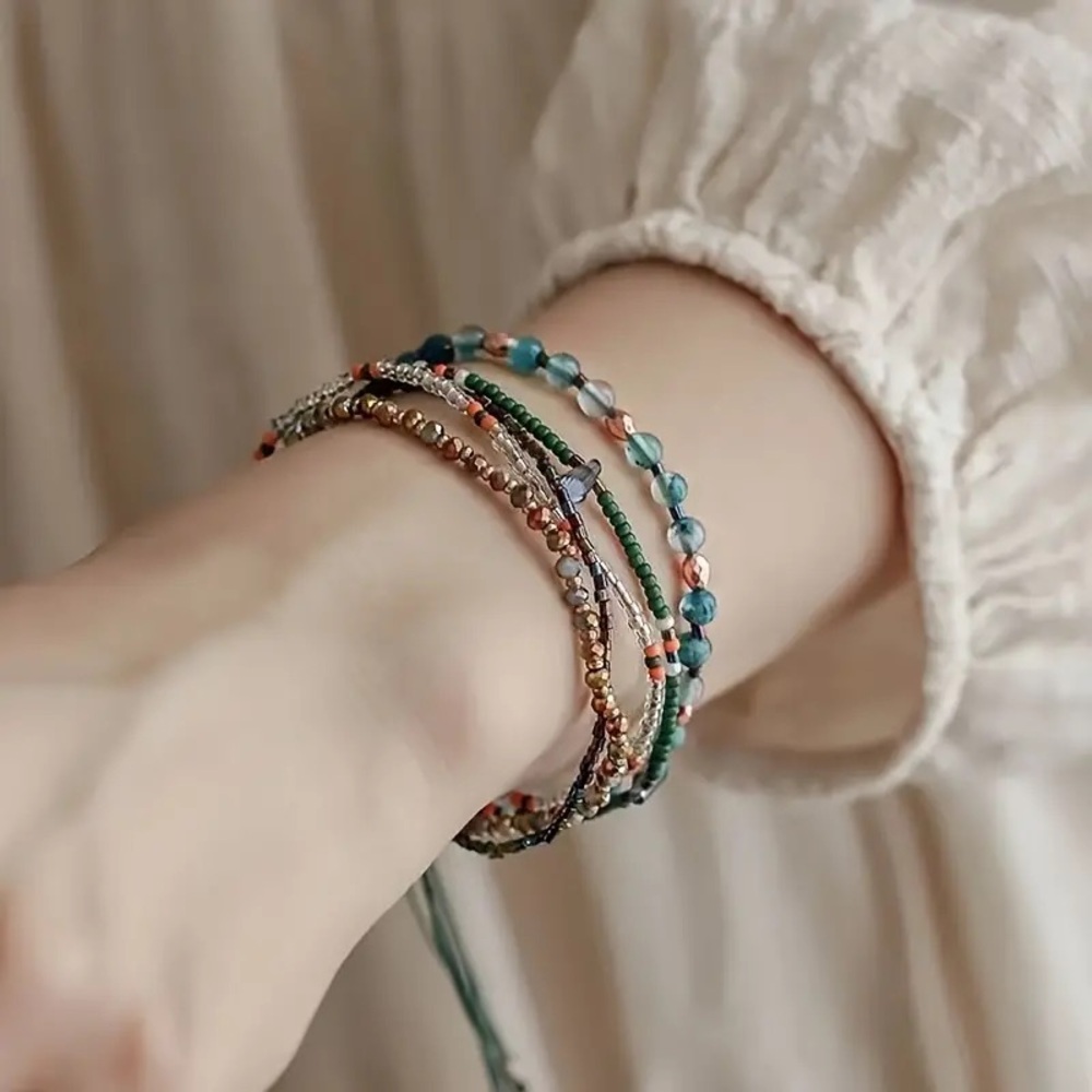 Boho Beaded Layered Bracelet Anklet